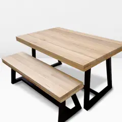 GENERICO - Juego de Comedor Qadra Eco Madera 200x100