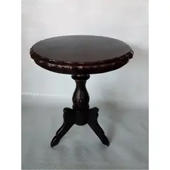 GENERICO - MESA COQUETA AUXILIAR TIPO COLUMNA EN CEDRO TONO NEGRO CAFE