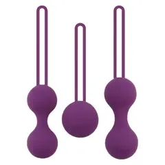 GENERICO - Kit 3 Bolas Vaginales Kegel Con Peso Silicona Médica Morado