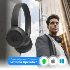 JBL - Audífonos de Diadema Alámbricos On Ear T500 Negro