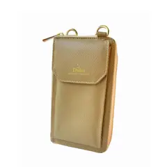 DALIUS - Phonebag porta celular café latte en cuero