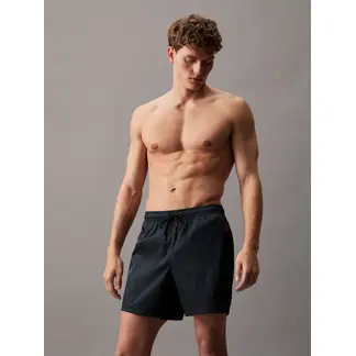 CALVIN KLEIN - Traje negro de baño de largo medio con cordón antidesgarro