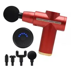 GENERICO - Pistola de Masajes con 4 Cabezales para Alivio y Bienestar