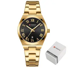 CURREN - Reloj De Mujer Elegante Acero Inoxidable Moderno Moda Curren_.