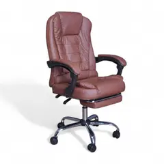 GENERICO - Silla De Escritorio Con Masaje En Dos Puntos Y Reposapiés Marron