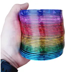 GENERICO - Aro Magico Resorte Arcoiris Espiral 6cm Multicolor