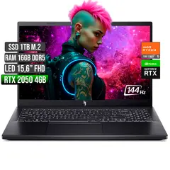 ACER - NITRO AMD RYZEN 5-7535HS RTX 2050 4GB SSD 1TB RAM 16GB LED 15,6 FHD 144Hz