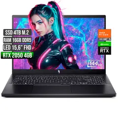 ACER - NITRO AMD RYZEN 5-7535HS RTX 2050 4GB SSD 4TB RAM 16GB LED 15,6 FHD 144Hz