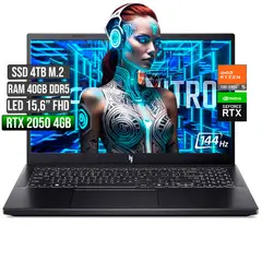 ACER - NITRO AMD RYZEN 5-7535HS RTX 2050 4GB SSD 4TB RAM 40GB LED 15,6 FHD 144Hz