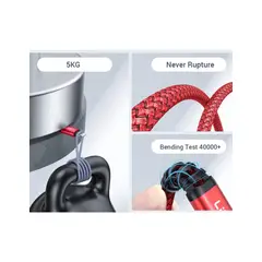 LISEN - Cable Para iPhone Reforzado Mfi Uso Rudo Rojo