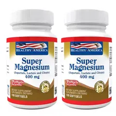 HEALTHY AMERICA - Super Magnesio 400 mg (2 x 100 Softgels c/u)