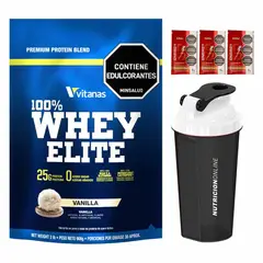 VITANAS - Proteina Whey Elite - 2lbs + Termo + 3 Energizantes