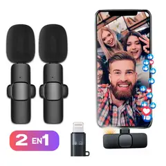 K9 - Micrófonos Inalámbricos Solapa 2 En 1 Para iPhone/tipo C