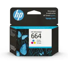 HP - Cartucho De Tinta 664 Tricolor Original F6v28al