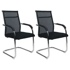 MOBLIHOUSE - Set X2 Silla Interlocutora Premium Negra