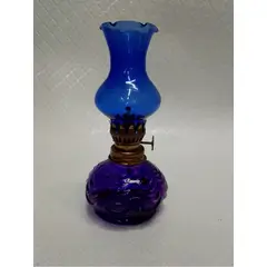 GENERICO - Lampara Aceite De Mesa Cristal Azul Morado