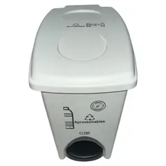 GENERICO - Papelera De Pedal 10 Litros BLANCO