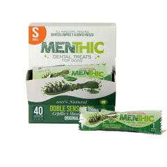 AM MASCOTAS - MENTHIC Dental Treats Caja Dispensadora Sachet S x 40 und