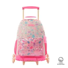 TOTTO - Morral con 3 ruedas Niña Gummy Bear Grande Rosado