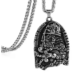 GENERICO - Collar Acero Inoxidable Odín Nórdico Escandinavo Para Hombre