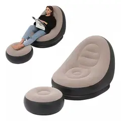 SKY - Sillón Sofá Inflable con Puff Reposapiés de Descanso