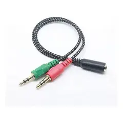 GENERICO - Cable Divisor De Audio Y Micrófono 1 Macho A 2 Hembra 3.5mm