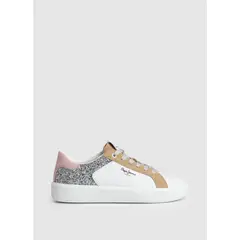 PEPE JEANS - Tenis Dobbie Mix Blanco y Beige Para Mujer