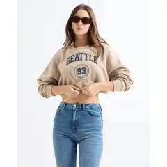 SEVEN SEVEN - Buzo Para Mujer Cuello Redondo Color Beige Marca #28060450