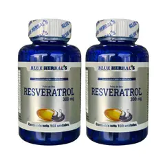 GLOBAL NUTRITION - X2 Resveratrol 300mg 100 Caps Blue Herbals