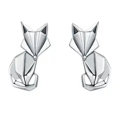 ALHAJAS - Aretes Topos Para Mujer Zorro Fabricados En Plata 925