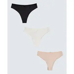 SEVEN SEVEN - Panty Para Mujer Tanga Color Negro Marca #28800095
