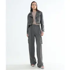 SEVEN SEVEN - Pantalón Cargo Con Prenses Para Mujer Gris