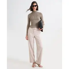 SEVEN SEVEN - Pantalón Casual Con Bolsillos Para Mujer Arena