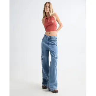 SEVEN SEVEN - Jean Para Mujer Wide-Leg Color Azul Medio Marca #28160883