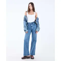 SEVEN SEVEN - Jeans Wide Leg Tono Claro Para Mujer Azul