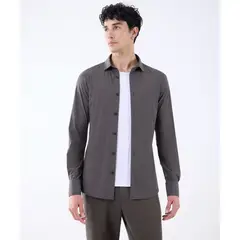 SEVEN SEVEN - Camisa Para Hombre Manga Larga Color Verde Oscuro Marca #45012065
