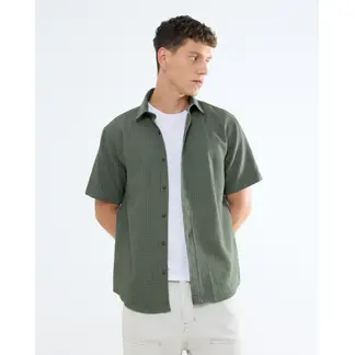 SEVEN SEVEN - Camisa Para Hombre Manga Corta Color Verde Oscuro Marca #45012060