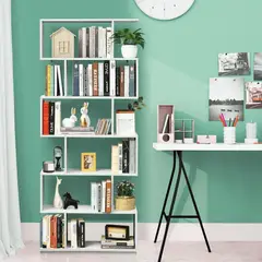 GENERICO - Mueble biblioteca organizador minimalista moderno blanco hermes