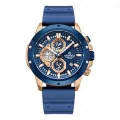 NAVIFORCE - Reloj Hombre Elegante Cronógrafos Fecha Pulso Silicona Azul