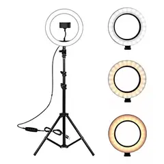 JOMA - Aro De Luz 26 Cm Led Cálido + Trípode De 2 Metros
