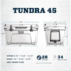 YETI - Nevera Tundra 45 Duradera portátil y aislante