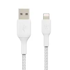 BELKIN - Cable USB-A a Lightning - 1M - Trenzado - Blanco