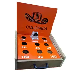 GENERICO - Set Juego Bolirana Sapo De Mesa Portátil En Madera 27x27cm