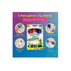 NORMA - Marcadores Norma, Lavables Jumbo Doble Punta X 16 Colores.