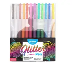 POINTER - Set De Bolígrafos gel escarchado colores X12 para niños