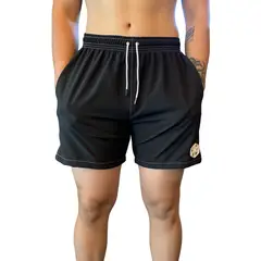 SAMDEL - Pantaloneta deportiva hombre GYM Negro.