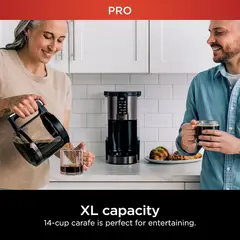 NINJA - Cafetera Programmable XL 14 Tazas con Filtro Permanente DCM201BK