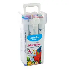 POINTER - Set De Marcadores Doble Punta Colores 12 Unidades Para Niños