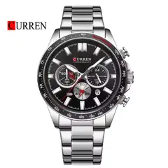 CURREN - Reloj 8418 Cronógrafo Para Hombre Plateado