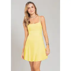 RUTTA - Vestido Corto Mujer Amarillo Pastel 107383